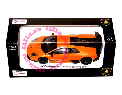 Модель автомобиля Lamborghini Murcielago LP670-4 SV 1:43, оранжевый металлик, Rastar [39500o] Модель автомобиля Lamborghini Murcielago LP670-4 SV 1:43, оранжевый металлик, Rastar [39500o]