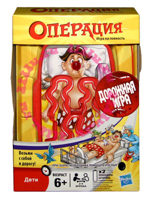 Игра настольная 'Операция. Игра на ловкость', дорожная версия, Hasbro [29189] Игра настольная 'Операция. Игра на ловкость', дорожная версия, Hasbro [29189]