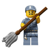 Минифигурка 'Уборщик', серия 15 'из мешка', Lego Minifigures [71011-09]