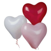 Воздушные шарики - белые, розовые и красные сердечки, 10 шт, Everts [48339-2]