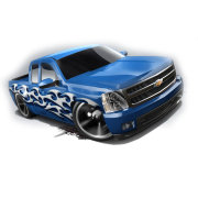Коллекционная модель автомобиля Chevy Silverado - HW Off-Road 2014, синяя, Hot Wheels, Mattel [BFD58]