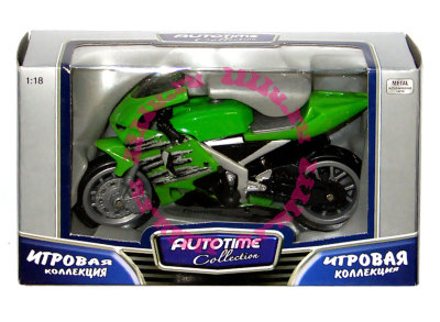 Модель гоночного мотоцикла, зеленая, 1:18, Autotime [10642-00] Модель гоночного мотоцикла, зеленая, 1:18, Autotime [10642-00]