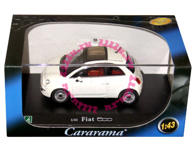 Модель автомобиля Fiat 500, белая, в пластмассовой коробке, 1:43, Cararama [143PND-04] Модель автомобиля Fiat 500, в пластмассовой коробке, 1:43, Cararama [143PND-04]