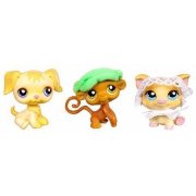 Зверюшки из серии 'Трио' - Золотистый Ретривер, Обезьяна и Поросенок, Littlest Pet Shop [53995]