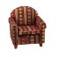 Кресло каминное, дерево+ткань, мягкое, 1:12, Reutter Porzellan [001.743/0] - 17430-1.jpg