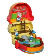 Игровой набор 'Маленький домик с мини-фигурками Папы Смурфа и двух Смурфиков', 2 см, Jakks Pacific [22197]