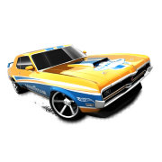 Коллекционная модель автомобиля Mercury Cougar Eliminator 1969 - HW Showroom 2013, оранжевая, Hot Wheels, Mattel [X1810]