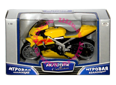 Модель гоночного мотоцикла, желтая, 1:18, Autotime [10642-00] Модель гоночного мотоцикла, желтая, 1:18, Autotime [10642-00]