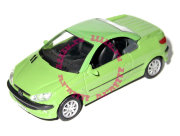 Модель автомобиля Peugeot 206, зеленая, 1:43, Cararama [143ND-46]