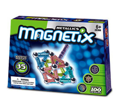 Конструктор магнитный Magnetix - элементы цвета &#039;металлик&#039;, 35 деталей [28368] Конструктор магнитный Magnetix, 35 деталей [28368]