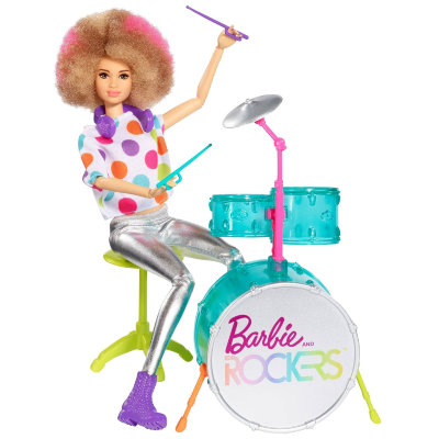 Игровой набор &#039;Барби с ударной установкой&#039;, из специальной серии &#039;Barbie and the Rockers&#039;, Barbie, Mattel [FHC07] Игровой набор 'Барби с ударной установкой', из специальной серии 'Barbie and the Rockers', Barbie, Mattel [FHC07]