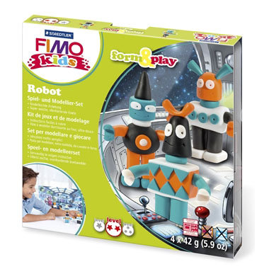Набор для творчества с полимерной глиной &#039;Робот&#039;, FIMO Kids - Form &amp; Play, FIMO [8034-03-LZ] Набор для творчества с полимерной глиной 'Робот', FIMO Kids - Form & Play, FIMO [8034-03-LZ]