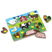 Деревянный пазл с ручками 'Животные на ферме', Melissa&Doug [9050]