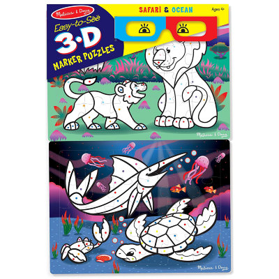 Набор для творчества 'Раскрась пазл по цветам 3D: Сафари и Океан', Melissa&amp;Doug [8823] Набор для творчества 'Раскрась пазл по цветам 3D: Сафари и Океан', Melissa&Doug [8823]