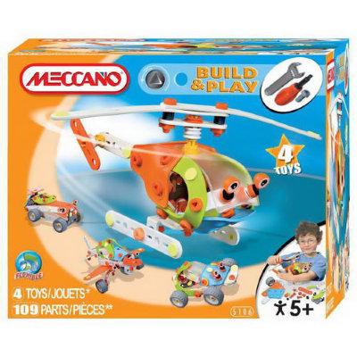 Конструктор &#039;Вертолет&#039;, 4-в-1, из серии &#039;Build &amp; Play&#039;, Meccano [5106] Конструктор 'Вертолет', 4-в-1, из серии 'Build & Play', Meccano [5106]