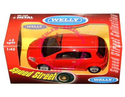 Модель автомобиля Fiat Punto, красная, 1:43, серия &#039;Speed Street&#039;, Welly [44000-12] Модель автомобиля Fiat Punto, красная, 1:43, серия 'Speed Street', Welly [44000-12]