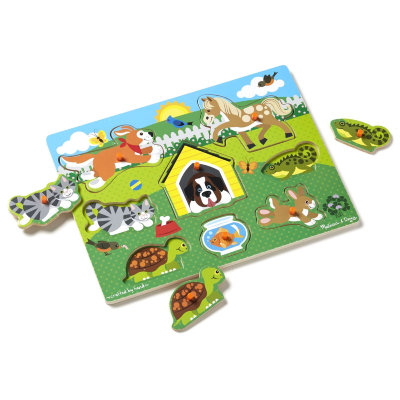 Деревянный пазл с ручками 'Домашние  животные', Melissa&amp;Doug [9053] Деревянный пазл с ручками 'Домашние  животные', Melissa&Doug [9053]