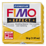 Полимерная глина FIMO Effect Glitter Gold, золотистый с блестками, 56г, FIMO [8020-112]