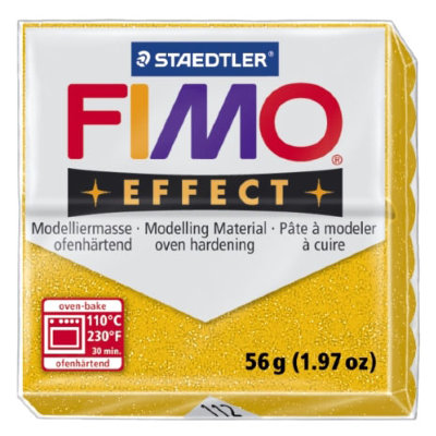 Полимерная глина FIMO Effect Glitter Gold, золотистый с блестками, 56г, FIMO [8020-112] Полимерная глина FIMO Effect Glitter Gold, золотистый с блестками, 56г, FIMO [8020-112]