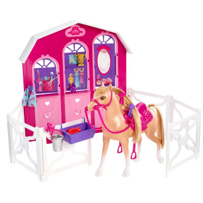 Игровой набор &#039;Конюшня и лошадь&#039; с лошадкой, Barbie, Mattel [Y7554] Игровой набор 'Конюшня и лошадь' с лошадкой, Barbie, Mattel [Y7554]