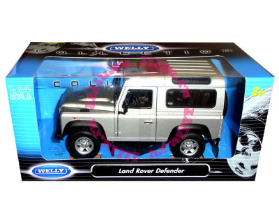 Модель автомобиля Land Rover Defender, серебристая, 1:24, Welly [22498W-SI] Модель автомобиля Land Rover Defender, серебристая, 1:24, Welly [22498W-SI]