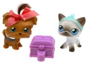 Зверюшки из серии 'Парочки' - Сиамская Кошка и Йоркширский Терьер, Littlest Pet Shop [50175]