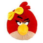 Мягкая игрушка 'Красная влюбленная злая птичка-девочка' (Angry Birds Seasons Valentines Day - White Bird), 20 см, со звуком, Commonwealth Toys [91662-R]