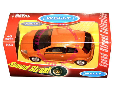 Модель автомобиля Fiat Punto, оранжевый металлик, 1:43, серия &#039;Speed Street&#039;, Welly [44000-11] Модель автомобиля Fiat Punto, оранжевый металлик, 1:43, серия 'Speed Street', Welly [44000-11]