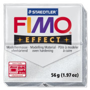Полимерная глина FIMO Effect Metallic Silver, серебристая, 56г, FIMO [8020-81]