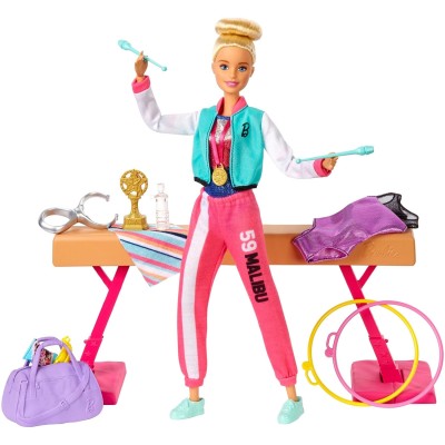 Игровой набор с куклой Барби &#039;Гимнастка&#039;, из серии &#039;Я могу стать&#039;, Barbie, Mattel [GJM72] Игровой набор с куклой Барби 'Гимнастка', из серии 'Я могу стать', Barbie, Mattel [GJM72]
