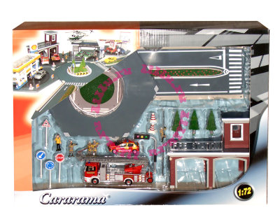 Игровой набор с элементами дороги &#039;Пожарная часть&#039; 1:72, Cararama [207-3] Игровой набор с элементами дороги 'Пожарная часть' 1:72, Cararama [207-3]
