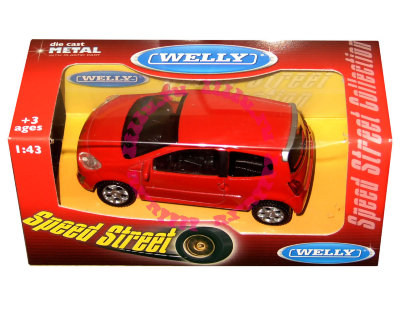 Модель автомобиля Renault Twingo, красная, 1:43, серия &#039;Speed Street&#039;, Welly [44000-14] Модель автомобиля Renault Twingo, красная, 1:43, серия 'Speed Street', Welly [44000-14]