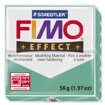 Полимерная глина FIMO Effect Transparent Green, полупрозрачная, 56г, FIMO [8020-504] Полимерная глина FIMO Effect Transparent Green, полупрозрачная, 56г, FIMO [8020-504]