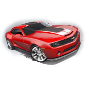 Коллекционная модель автомобиля Hot Wheels Chevy Camaro SE - HW Workshop 2014, красный металлик, Hot Wheels, Mattel [BFD75]
