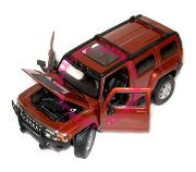 Модель автомобиля Hummer H3 1:24, красно-коричневый металлик, Cararama [126BD-1r]