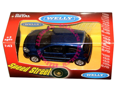 Модель автомобиля Renault Twingo, синий металлик, 1:43, серия &#039;Speed Street&#039;, Welly [44000-13] Модель автомобиля Renault Twingo, синий металлик, 1:43, серия 'Speed Street', Welly [44000-13]