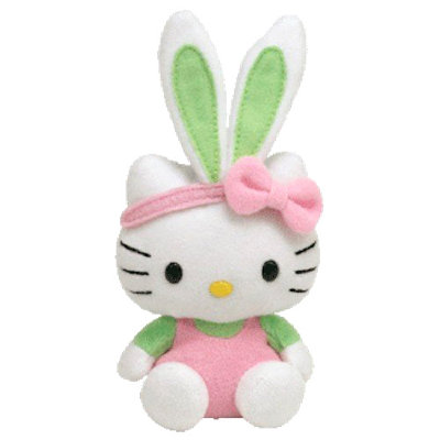 Мягкая игрушка &#039;Кошечка Hello Kitty в зеленом наряде кролика&#039;, 14 см, TY [35154] Мягкая игрушка 'Кошечка Hello Kitty в зеленом наряде кролика', 14 см, TY [35154]
