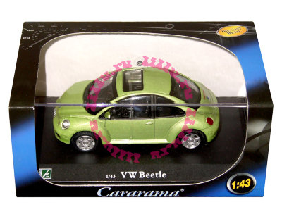 Модель автомобиля Volkswagen New Beetle, зеленый металлик, в пластмассовой коробке, 1:43, Cararama [143PND-12] Модель автомобиля Volkswagen New Beetle, зеленый металлик, в пластмассовой коробке, 1:43, Cararama [143PND-12]