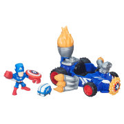 Игровой набор 'Гоночный автомобиль Первого Мстителя' с мини-фигуркой (Captain America Racer), Super Hero Mashers Micro, Hasbro [B6686]