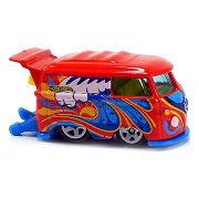 Коллекционная модель микроавтобуса Volkswagen Kool Kombi - HW Workshop 2014, красно-синяя, Hot Wheels, Mattel [BFD74]