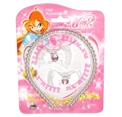 Обруч и резинки для волос 'Winx Club', белые [10383w] Обруч и резинки для волос 'Winx Club', белые [10383w]
