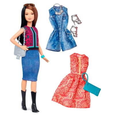 Кукла Барби с дополнительными нарядами, миниатюрная (Petite), из серии &#039;Мода&#039; (Fashionistas), Barbie, Mattel [DTF04] Кукла Барби с дополнительными нарядами, миниатюрная (Petite), из серии 'Мода' (Fashionistas), Barbie, Mattel [DTF04]