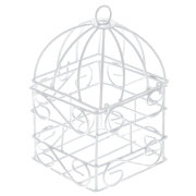 Кукольная садовая миниатюра 'Клетка с квадратным дном', металлическая, белая, ScrapBerry's [SCB271003]