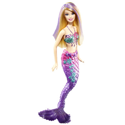 Кукла Барби-русалка, меняющая цвет волос, с сиреневым хвостом, Barbie, Mattel [T7405] Кукла Барби-русалка, меняющая цвет волос, с сиреневым хвостом, Barbie, Mattel [T7405]