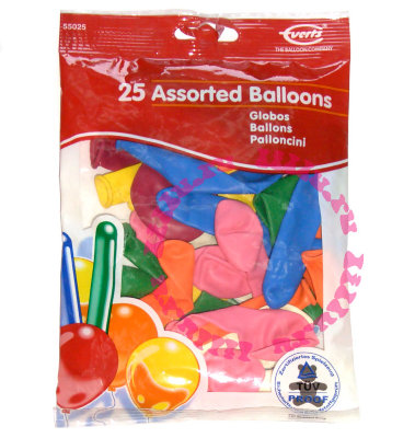 Воздушные шарики - разноцветные шарики разной формы, 25 шт, Everts [55025] Воздушные шарики - разноцветные шарики разной формы, 25 шт, Everts [55025]
