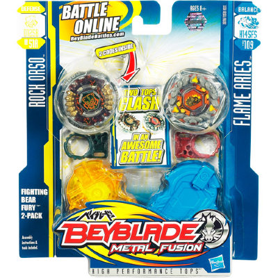 Набор волчков Rock Orso и Flame Aries, BeyBlade Metal Fusion, Hasbro [26916] Набор волчков Rock Orso и Flame Aries, BeyBlade Metal Fusion, Hasbro [26916]