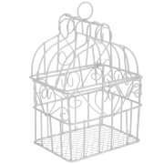 Кукольная садовая миниатюра 'Клетка с прямоугольным дном', металлическая, белая, ScrapBerry's [SCB271004]