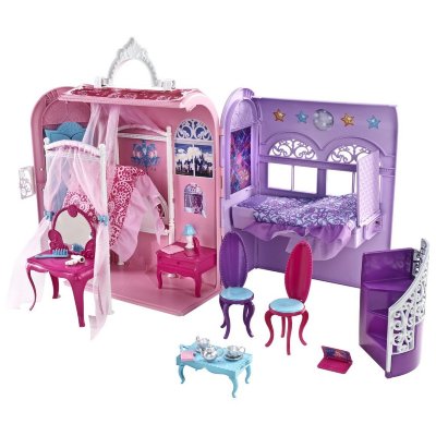 Игровой набор &#039;Королевская спальня и ванная с переносном чемоданчике&#039; из серии &#039;Принцесса и Поп-звезда&#039;, Barbie, Mattel [X3706] Игровой набор 'Королевская спальня и ванная с переносном чемоданчике' из серии 'Принцесса и Поп-звезда', Barbie, Mattel [X3706]