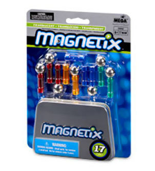 Конструктор магнитный Magnetix в металлической коробке - прозрачные элементы, 17 деталей [28092] Конструктор магнитный Magnetix в металлической коробке - прозрачные элементы, 17 деталей [28092]