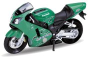 Модель мотоцикла Kawasaki Ninja ZX-12R, 1:18, зеленая, Welly [12167PW]